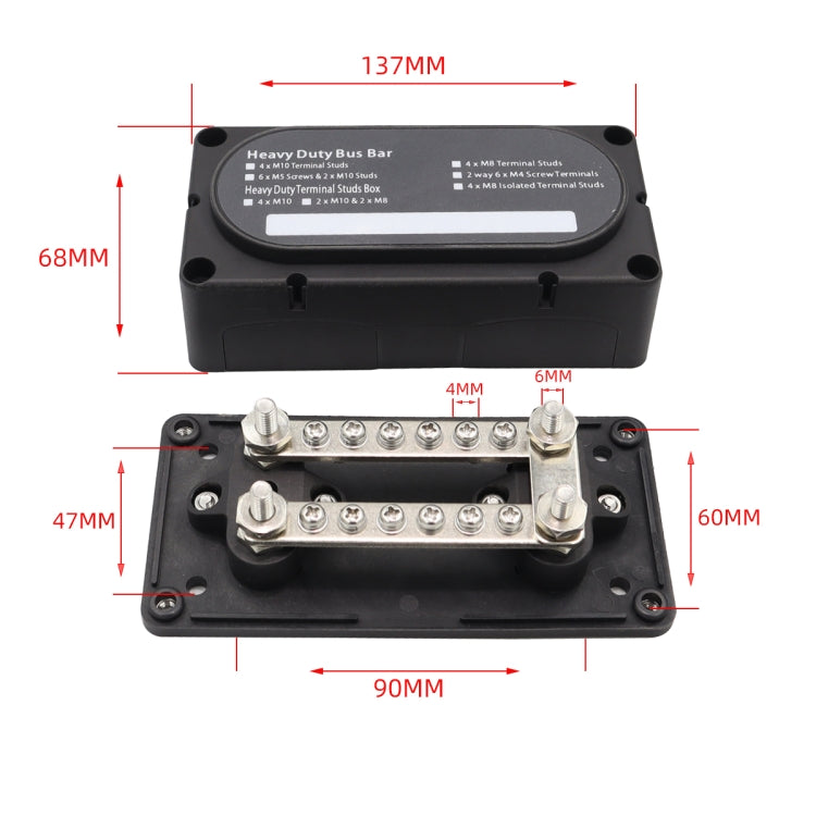CP-3087-01 100A 48V 12-way M6 Terminal Busbar(Black) - Booster Cable & Clip by PMC TechLife | Online Shopping South Africa | PMC TechLife | Buy Now Pay Later Mobicred