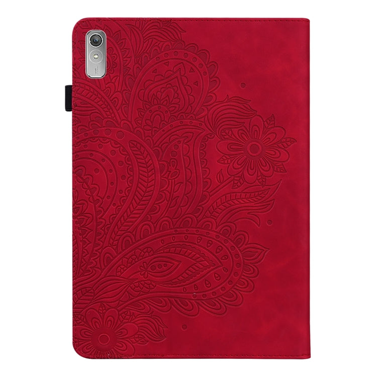 For Lenovo Tab P11 Gen 2 Peacock Embossed Pattern Leather Tablet Case(Red) - Lenovo by PMC TechLife | Online Shopping South Africa | PMC TechLife | Buy Now Pay Later Mobicred