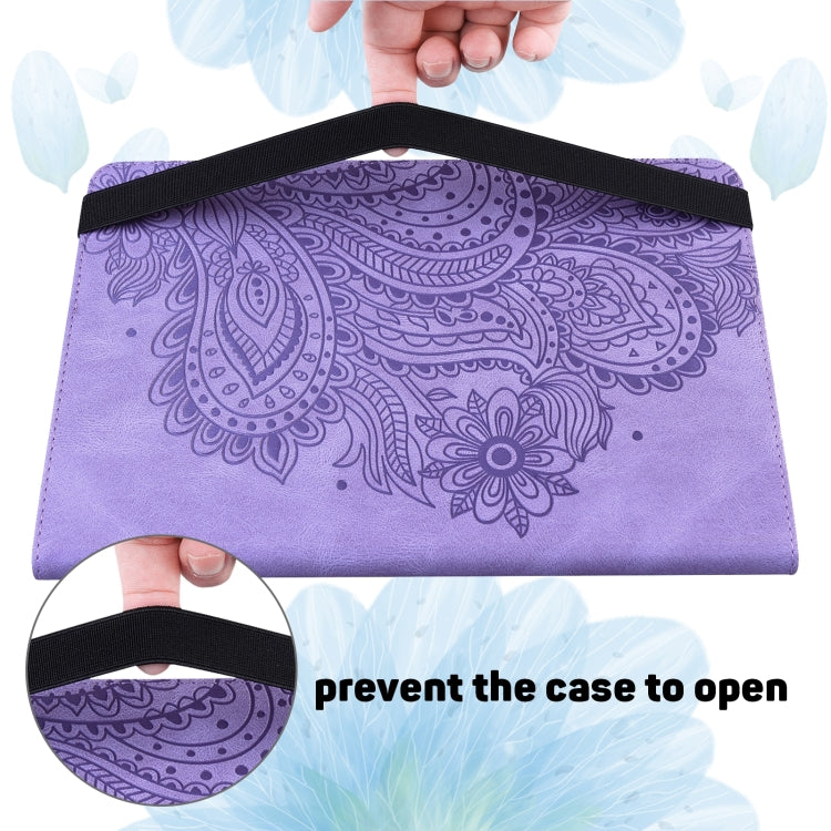 For Huawei MatePad SE 10.4 2022 Peacock Embossed Pattern Leather Tablet Case(Purple) - Huawei by PMC TechLife | Online Shopping South Africa | PMC TechLife | Buy Now Pay Later Mobicred