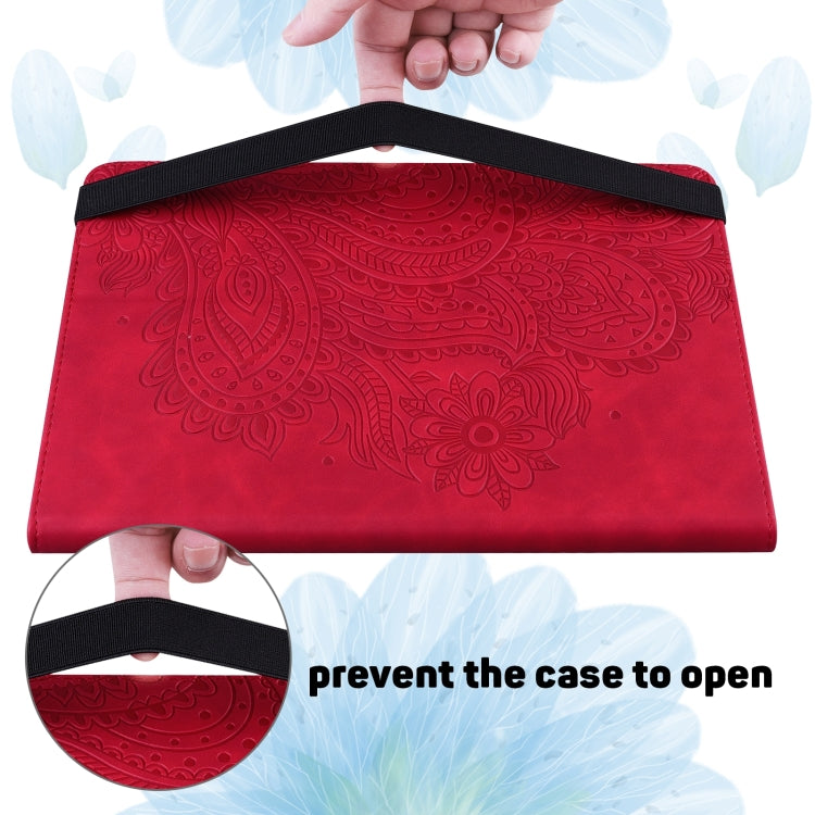For Huawei MatePad SE 10.4 2022 Peacock Embossed Pattern Leather Tablet Case(Red) - Huawei by PMC TechLife | Online Shopping South Africa | PMC TechLife | Buy Now Pay Later Mobicred