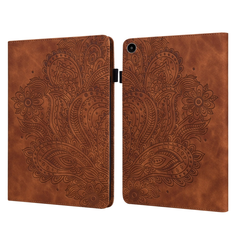 For Huawei MatePad SE 10.4 2022 Peacock Embossed Pattern Leather Tablet Case(Brown) - Huawei by PMC TechLife | Online Shopping South Africa | PMC TechLife | Buy Now Pay Later Mobicred