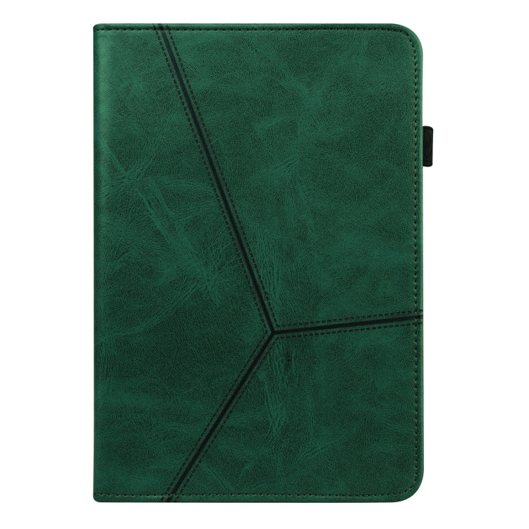 For Lenovo Tab M8 4th Gen TB-300FU Embossed Striped Leather Tablet Case(Green) - Lenovo by PMC TechLife | Online Shopping South Africa | PMC TechLife | Buy Now Pay Later Mobicred