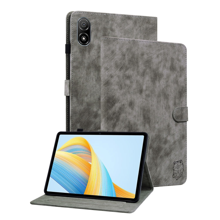 For Honor Pad V8 Pro Tiger Pattern Flip Leather Tablet Case(Grey) - Honor by PMC TechLife | Online Shopping South Africa | PMC TechLife | Buy Now Pay Later Mobicred