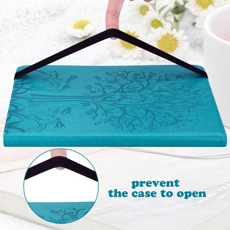 For Lenovo Tab P11 Gen 2 Tree & Deer Pattern Embossed Leather Tablet Case(Blue) - Lenovo by PMC TechLife | Online Shopping South Africa | PMC TechLife | Buy Now Pay Later Mobicred