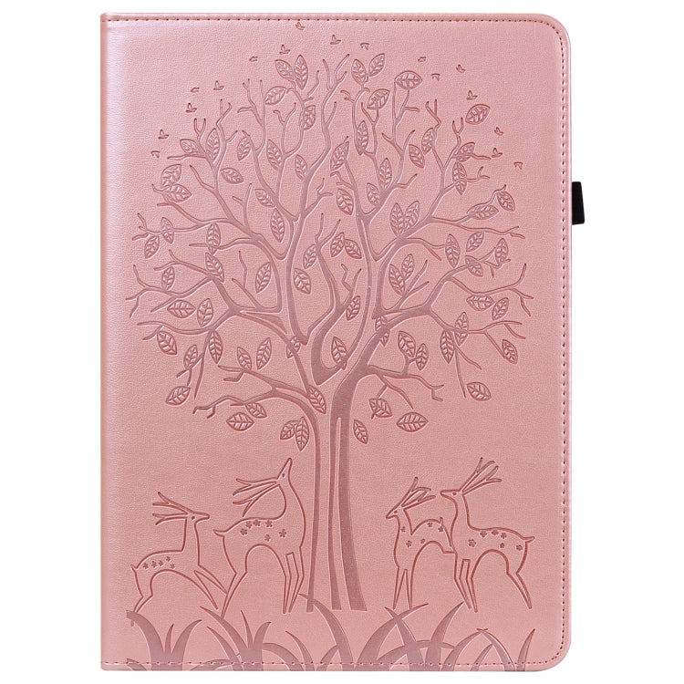 For Lenovo Tab P11 Pro Gen 2 Tree & Deer Pattern Embossed Leather Tablet Case(Pink) - Lenovo by PMC TechLife | Online Shopping South Africa | PMC TechLife | Buy Now Pay Later Mobicred