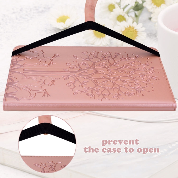 For Lenovo Tab P11 Pro Gen 2 Tree & Deer Pattern Embossed Leather Tablet Case(Pink) - Lenovo by PMC TechLife | Online Shopping South Africa | PMC TechLife | Buy Now Pay Later Mobicred