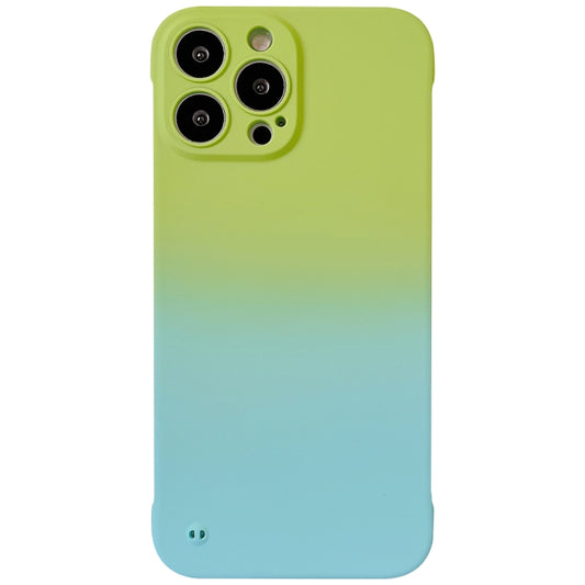 For iPhone 14 Pro Max Frameless Skin Feel Gradient Phone Case(Green + Light Blue) - iPhone 14 Pro Max Cases by PMC Jewellery | Online Shopping South Africa | PMC Jewellery | Buy Now Pay Later Mobicred