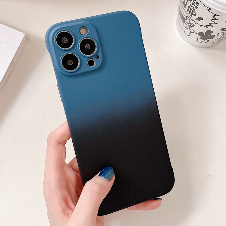 For iPhone 14 Pro Frameless Skin Feel Gradient Phone Case(Blue + Black) - iPhone 14 Pro Cases by PMC Jewellery | Online Shopping South Africa | PMC Jewellery | Buy Now Pay Later Mobicred