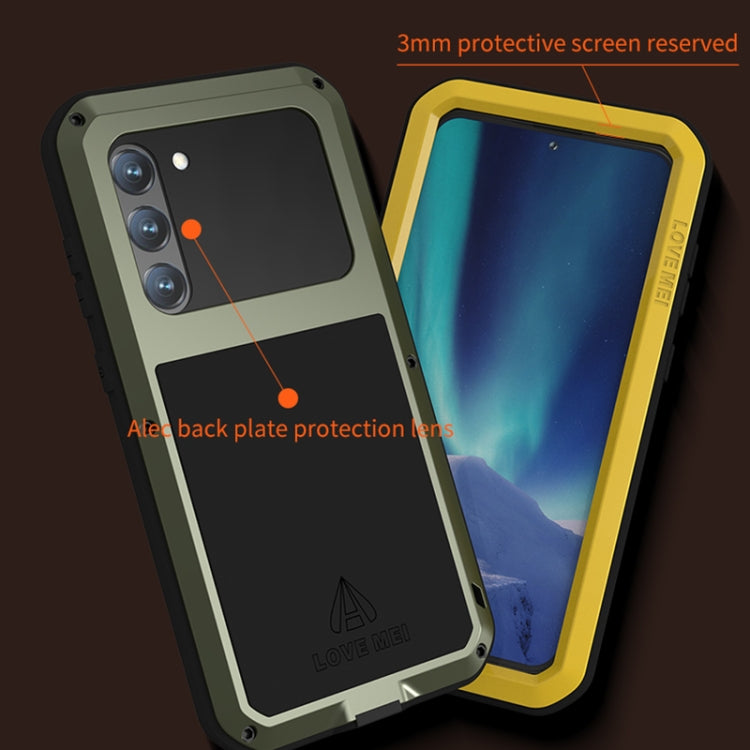 For Samsung Galaxy S23+ 5G LOVE MEI Metal Shockproof Life Waterproof Dustproof Phone Case(Yellow) - Galaxy S23+ 5G Cases by LOVE MEI | Online Shopping South Africa | PMC Jewellery