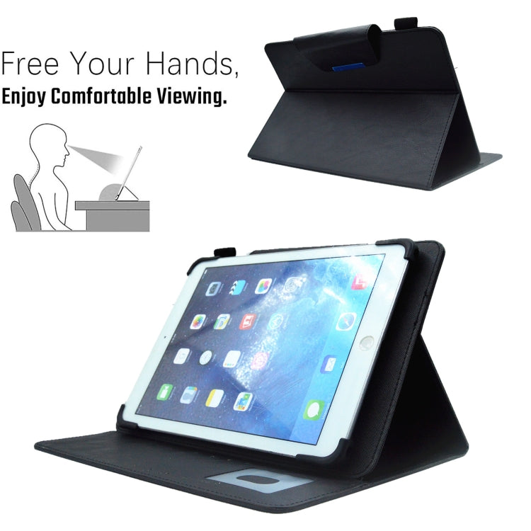 For 7 inch Suede Cross Texture Magnetic Clasp Leather Tablet Case(Black) - 7 inch by PMC TechLife | Online Shopping South Africa | PMC TechLife | Buy Now Pay Later Mobicred