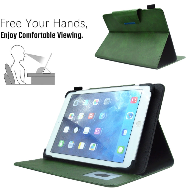 For 7 inch Suede Cross Texture Magnetic Clasp Leather Tablet Case(Green) - 7 inch by PMC TechLife | Online Shopping South Africa | PMC TechLife | Buy Now Pay Later Mobicred