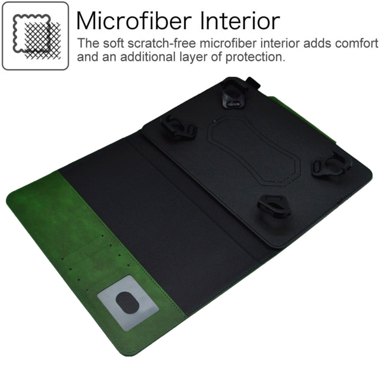 For 7 inch Suede Cross Texture Magnetic Clasp Leather Tablet Case(Green) - 7 inch by PMC TechLife | Online Shopping South Africa | PMC TechLife | Buy Now Pay Later Mobicred