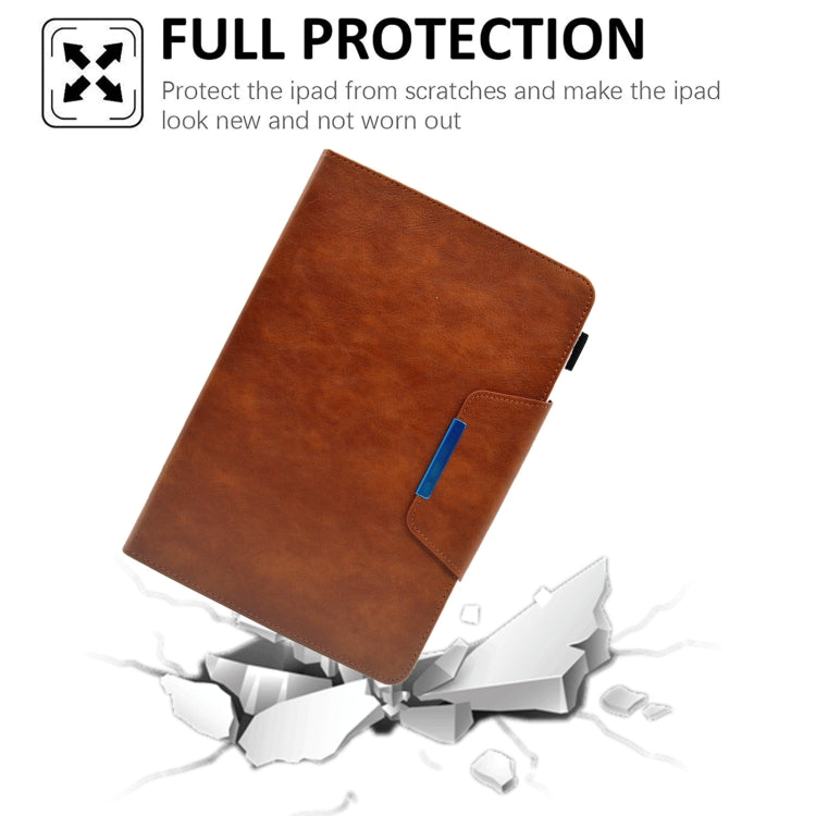 For 7 inch Suede Cross Texture Magnetic Clasp Leather Tablet Case(Brown) - 7 inch by PMC TechLife | Online Shopping South Africa | PMC TechLife | Buy Now Pay Later Mobicred