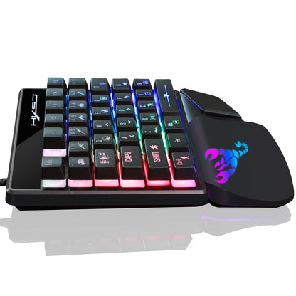 HXSJ V400 35 Keys One-Hand RGB Backlit Wired Gaming Keyboard - Wired Keyboard by HXSJ | Online Shopping South Africa | PMC Jewellery