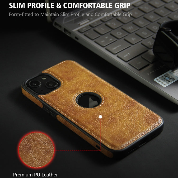 For iPhone 13 Pro Max Leather Texture Stitching Phone Case(Brown) - iPhone 13 Pro Max Cases by PMC Jewellery | Online Shopping South Africa | PMC Jewellery