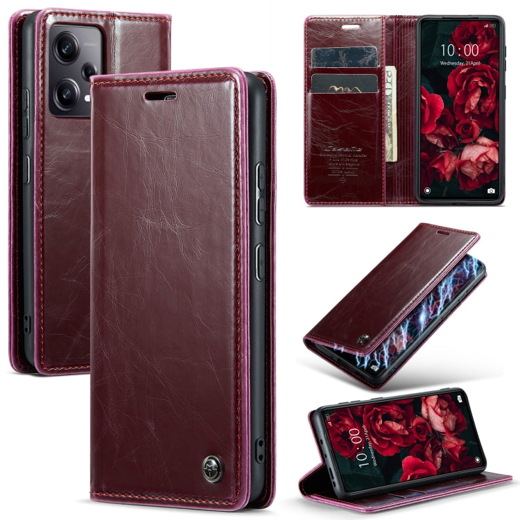 For Xiaomi Redmi Note 12 Pro+ 5G CaseMe 003 Crazy Horse Texture Leather Phone Case(Red) - Xiaomi Cases by CaseMe | Online Shopping South Africa | PMC Jewellery | Buy Now Pay Later Mobicred