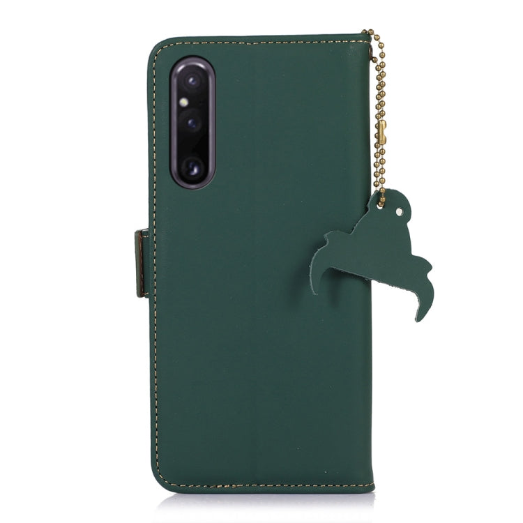 For Sony Xperia 1 V Genuine Leather Magnetic RFID Leather Phone Case(Green) - free shipping - PMC TechLife - Order now!