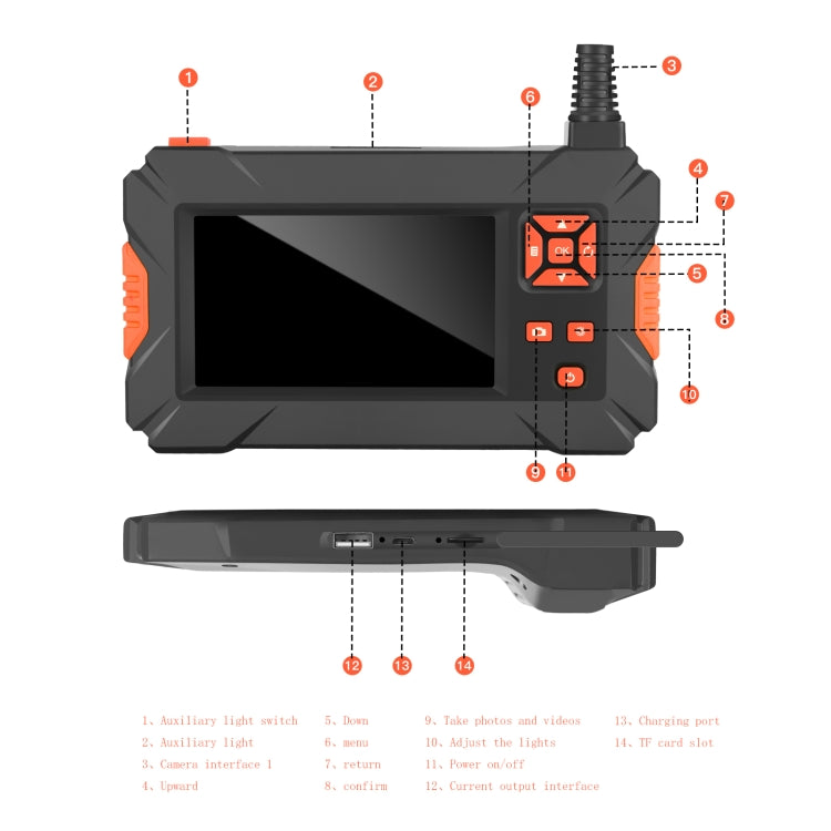 P130 5.5mm 4.3 inch Single Camera with Screen Endoscope, Length:10m -  by PMC Jewellery | Online Shopping South Africa | PMC Jewellery | Buy Now Pay Later Mobicred