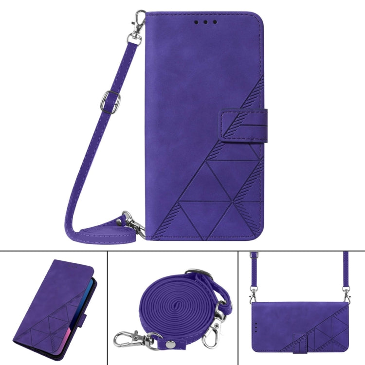 For OnePlus 11 Crossbody 3D Embossed Flip Leather Phone Case(Purple) - OnePlus Cases by PMC Jewellery | Online Shopping South Africa | PMC Jewellery