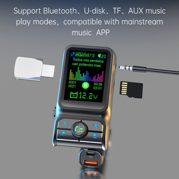 BC85 Colorful Screen Car Bluetooth 5.0 FM Transmitter MP3 Player - Bluetooth Car Kits by PMC Jewellery | Online Shopping South Africa | PMC Jewellery | Buy Now Pay Later Mobicred