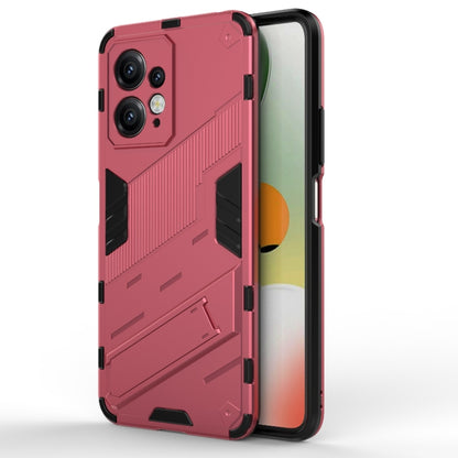 For Xiaomi Redmi Note 12 4G Global Punk Armor 2 in 1 PC + TPU Shockproof Phone Case with Holder(Rose Red) - Xiaomi Cases by PMC Jewellery | Online Shopping South Africa | PMC Jewellery | Buy Now Pay Later Mobicred