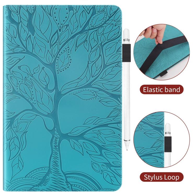 For Huawei Matepad SE 10.4 2022 Life Tree Embossed Flip Leather Tablet Case(Lake Blue) - free shipping - PMC TechLife - Order now!