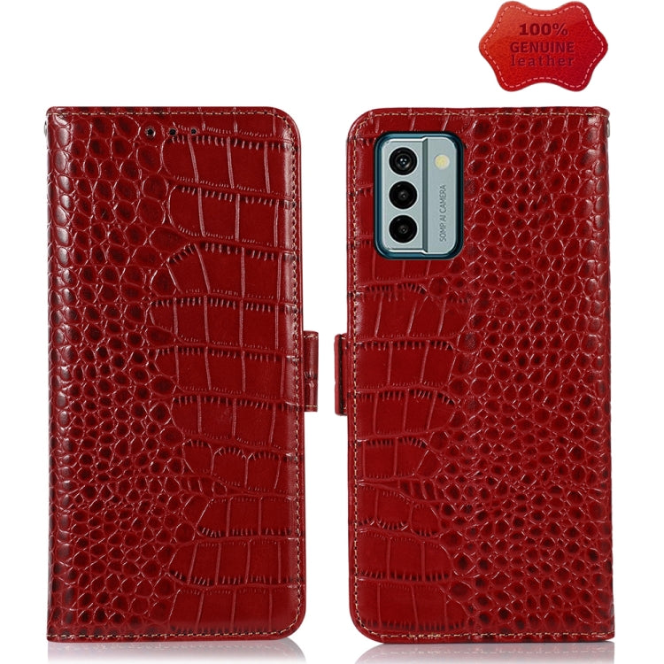 For Nokia G22 4G Crocodile Top Layer Cowhide Leather Phone Case(Red) - Nokia Cases by PMC TechLife | Online Shopping South Africa | PMC TechLife | Buy Now Pay Later Mobicred