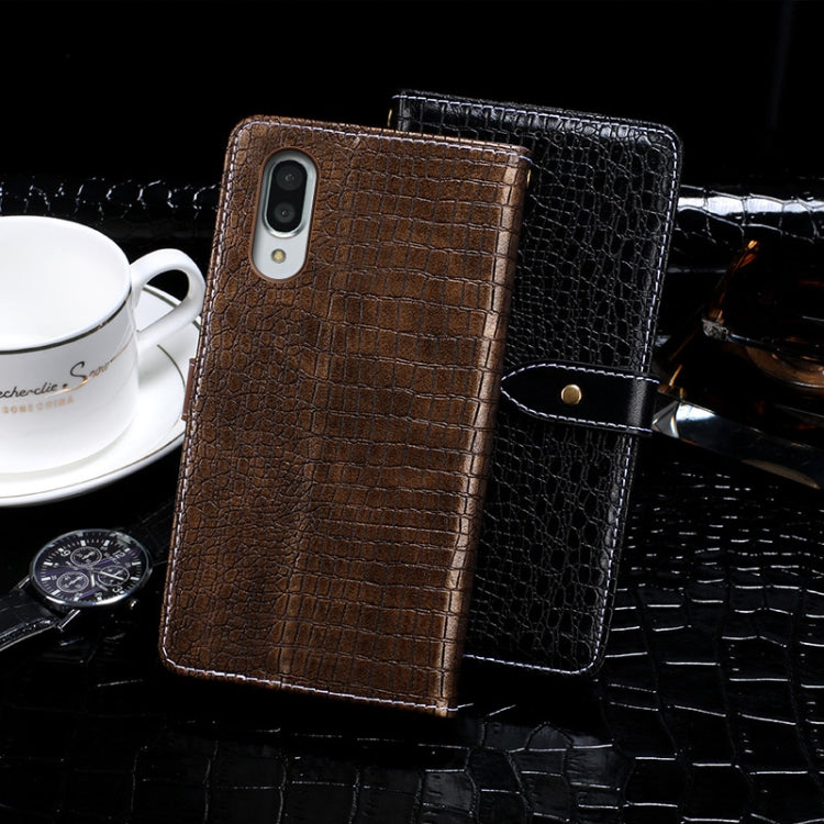 For Sharp Aquos Sense3 Plus idewei Crocodile Texture Horizontal Flip Leather Case with Holder & Card Slots & Wallet(Black) - More Brand by idewei | Online Shopping South Africa | PMC Jewellery | Buy Now Pay Later Mobicred