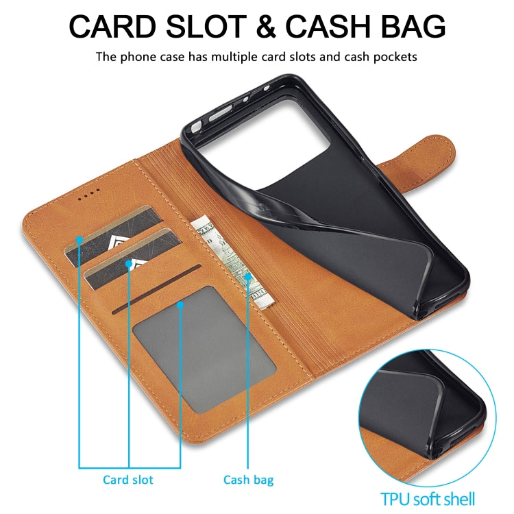 For Xiaomi Poco X6 Pro LC.IMEEKE Calf Texture Leather Phone Case(Brown) - Xiaomi Cases by LC.IMEEKE | Online Shopping South Africa | PMC TechLife | Buy Now Pay Later Mobicred