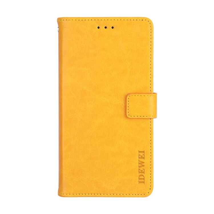 For T-Mobile REVVL 6 5G idewei Crazy Horse Texture Leather Phone Case with Holder(Yellow) - More Brand by idewei | Online Shopping South Africa | PMC Jewellery | Buy Now Pay Later Mobicred