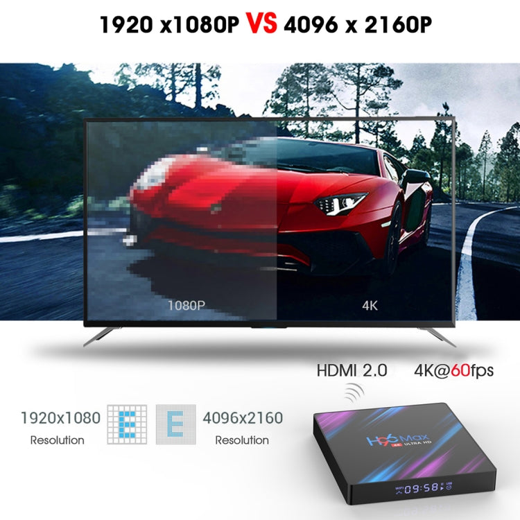 H96 Max-3318 4K Ultra HD Android TV Box with Remote Controller, Android 10.0, RK3318 Quad-Core 64bit Cortex-A53, 2GB+16GB, Support TF Card / USBx2 / AV / Ethernet, Plug Specification:AU Plug - RK3318 by PMC Jewellery | Online Shopping South Africa | PMC Jewellery | Buy Now Pay Later Mobicred