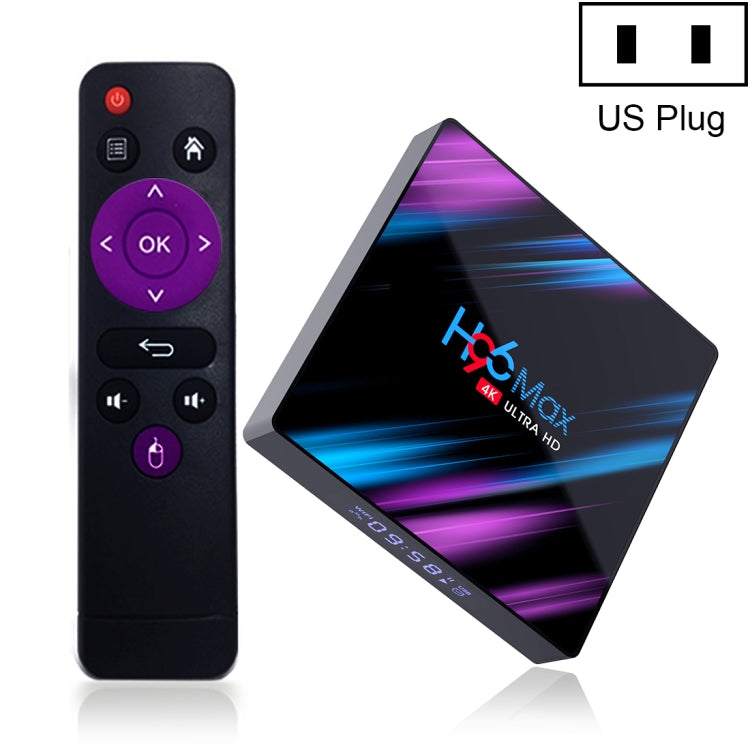 H96 Max-3318 4K Ultra HD Android TV Box with Remote Controller, Android 10.0, RK3318 Quad-Core 64bit Cortex-A53, 2GB+16GB, Support TF Card / USBx2 / AV / Ethernet, Plug Specification:US Plug - RK3318 by PMC Jewellery | Online Shopping South Africa | PMC Jewellery | Buy Now Pay Later Mobicred