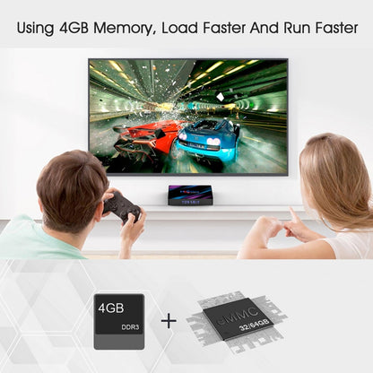 H96 Max-3318 4K Ultra HD Android TV Box with Remote Controller, Android 10.0, RK3318 Quad-Core 64bit Cortex-A53, 4GB+64GB, Support TF Card / USBx2 / AV / Ethernet, Plug Specification:UK Plug - RK3318 by PMC Jewellery | Online Shopping South Africa | PMC Jewellery | Buy Now Pay Later Mobicred