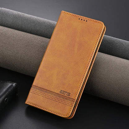 For Honor Magic6 Pro AZNS Magnetic Calf Texture Flip Leather Phone Case(Light Brown) - Honor Cases by AZNS | Online Shopping South Africa | PMC Jewellery | Buy Now Pay Later Mobicred