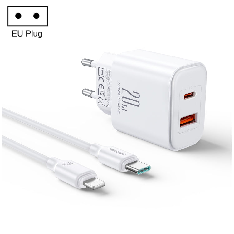 J0YROOM TCF05 20W USB+USB-C/Type-C Dual Interface Fast Charger Set, Specification:EU Plug(White) - USB Charger by JOYROOM | Online Shopping South Africa | PMC Jewellery | Buy Now Pay Later Mobicred