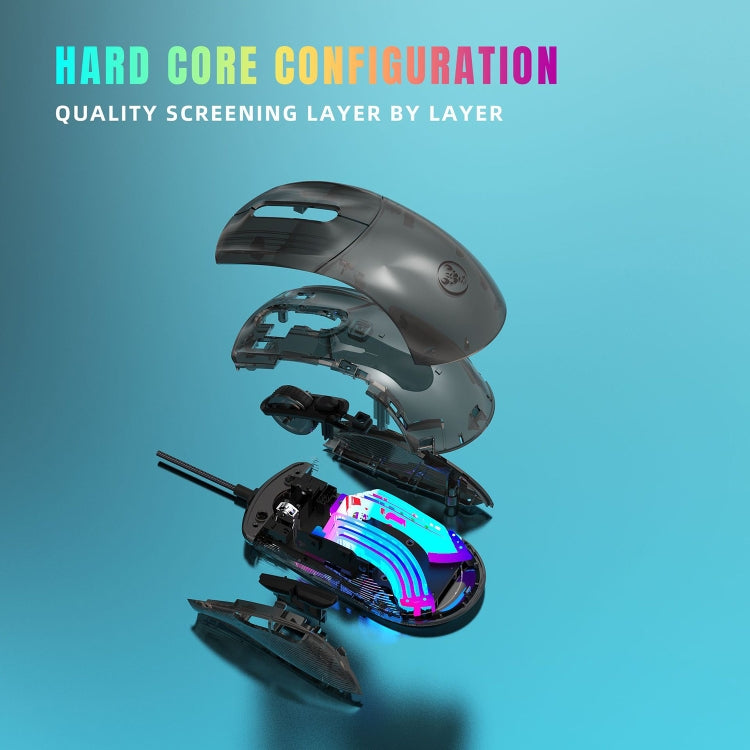 X400 7 Keys Transparent RGB Wired Gaming Mouse (Black) - Wired Mice by REMAX | Online Shopping South Africa | PMC Jewellery | Buy Now Pay Later Mobicred