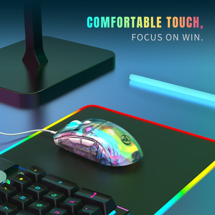 X400 7 Keys Transparent RGB Wired Gaming Mouse - Wired Mice by PMC Jewellery | Online Shopping South Africa | PMC Jewellery | Buy Now Pay Later Mobicred