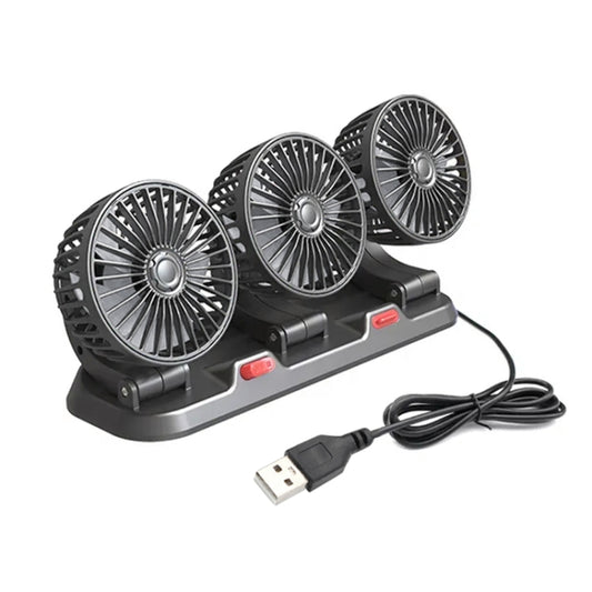 F4310 360-Degree Rotating Adjustable Car Three-Head Fan, Style:5V USB Universal - Heating & Fans by PMC Jewellery | Online Shopping South Africa | PMC Jewellery | Buy Now Pay Later Mobicred