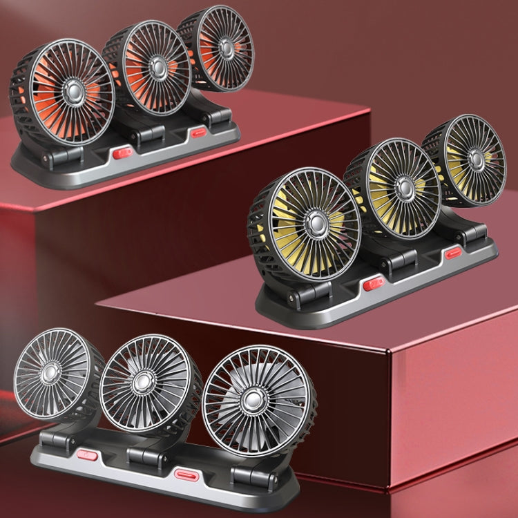 F4310 360-Degree Rotating Adjustable Car Three-Head Fan, Style:5V USB Universal - Heating & Fans by PMC Jewellery | Online Shopping South Africa | PMC Jewellery | Buy Now Pay Later Mobicred