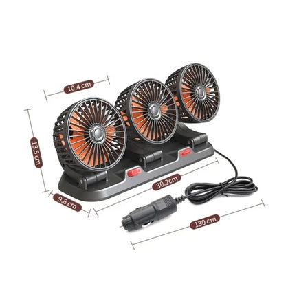 F4310 360-Degree Rotating Adjustable Car Three-Head Fan, Style:5V USB Universal - Heating & Fans by PMC Jewellery | Online Shopping South Africa | PMC Jewellery | Buy Now Pay Later Mobicred