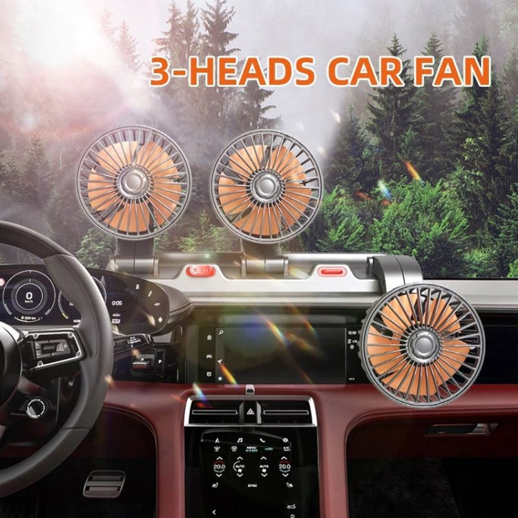 F4310 360-Degree Rotating Adjustable Car Three-Head Fan, Style:5V USB Universal - Heating & Fans by PMC Jewellery | Online Shopping South Africa | PMC Jewellery | Buy Now Pay Later Mobicred