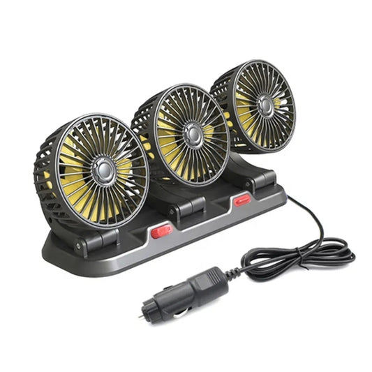 F4310 360-Degree Rotating Adjustable Car Three-Head Fan, Style:12V Cigarette Lighter - Heating & Fans by PMC Jewellery | Online Shopping South Africa | PMC Jewellery | Buy Now Pay Later Mobicred