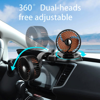 F622 Car Creative Folding Rotatable Double Head Electric Cooling Fan, Style:12V Cigarette Lighter - Heating & Fans by PMC Jewellery | Online Shopping South Africa | PMC Jewellery | Buy Now Pay Later Mobicred