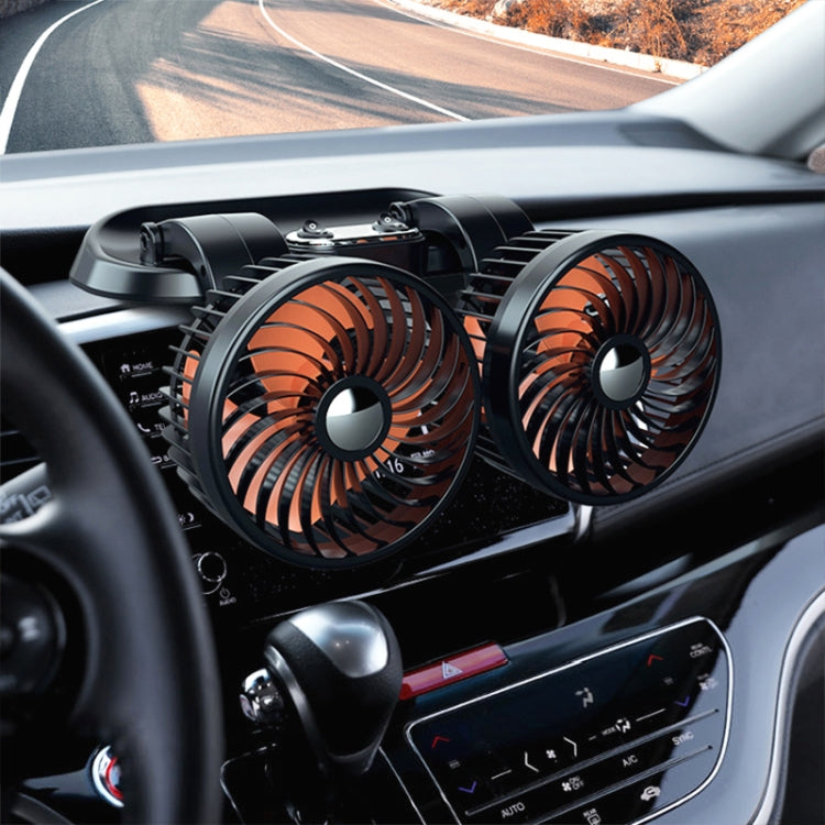 F622 Car Creative Folding Rotatable Double Head Electric Cooling Fan, Style:12V Cigarette Lighter - Heating & Fans by PMC Jewellery | Online Shopping South Africa | PMC Jewellery | Buy Now Pay Later Mobicred