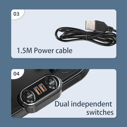 F622U Car Creative Folding Rotatable Double Head Electric Cooling Fan with Dual USB Charging Port, Style:USB Universal - Heating & Fans by PMC Jewellery | Online Shopping South Africa | PMC Jewellery | Buy Now Pay Later Mobicred