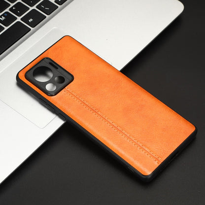 For Motorola Edge 30 Ultra / Moto X30 Pro Sewing Cow Pattern Skin PC + PU + TPU Phone Case(Orange) - Motorola Cases by PMC Jewellery | Online Shopping South Africa | PMC Jewellery