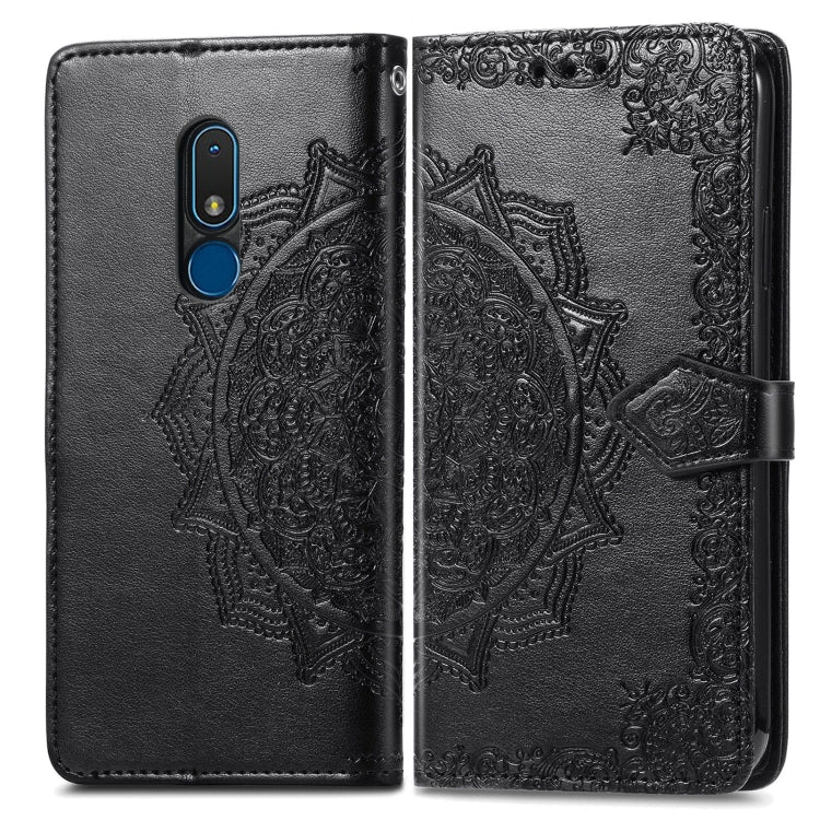 For Nokia C3 Mandala Flower Embossed Leather Phone Case(Black) - Nokia Cases by PMC Jewellery | Online Shopping South Africa | PMC Jewellery | Buy Now Pay Later Mobicred