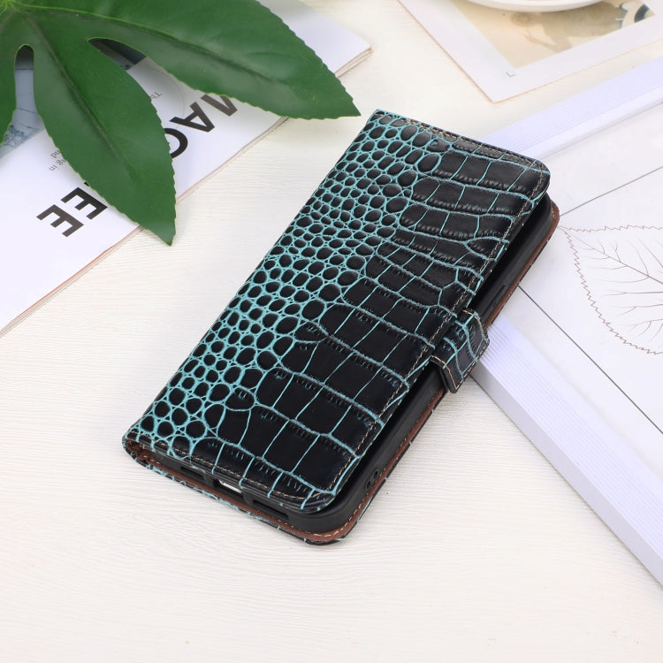 For Motorola Moto G34 Crocodile Top Layer Cowhide Leather Phone Case(Green) - Motorola Cases by PMC TechLife | Online Shopping South Africa | PMC TechLife | Buy Now Pay Later Mobicred