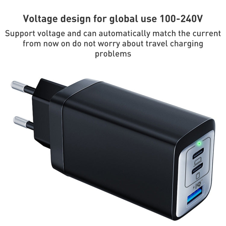65W Dual PD USB-C / Type-C + USB 3-Port Gan Fast Charging Charger, Plug:US Plug(Black) - USB Charger by PMC Jewellery | Online Shopping South Africa | PMC Jewellery | Buy Now Pay Later Mobicred