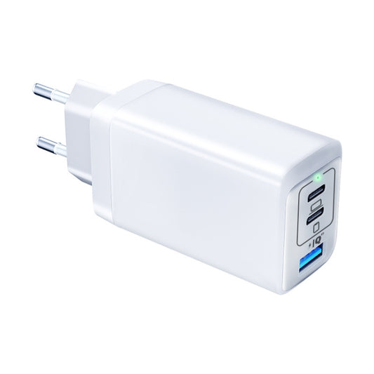 65W Dual PD USB-C / Type-C + USB 3-Port Gan Fast Charging Charger, Plug:EU Plug(White) - USB Charger by PMC Jewellery | Online Shopping South Africa | PMC Jewellery | Buy Now Pay Later Mobicred